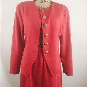 Red stretchy jacket and skirt size large